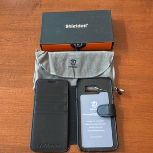 Shieldon Slim Fit Galaxy S6 Edge Genuine Leather Wallet Case w/Magnetic Closure